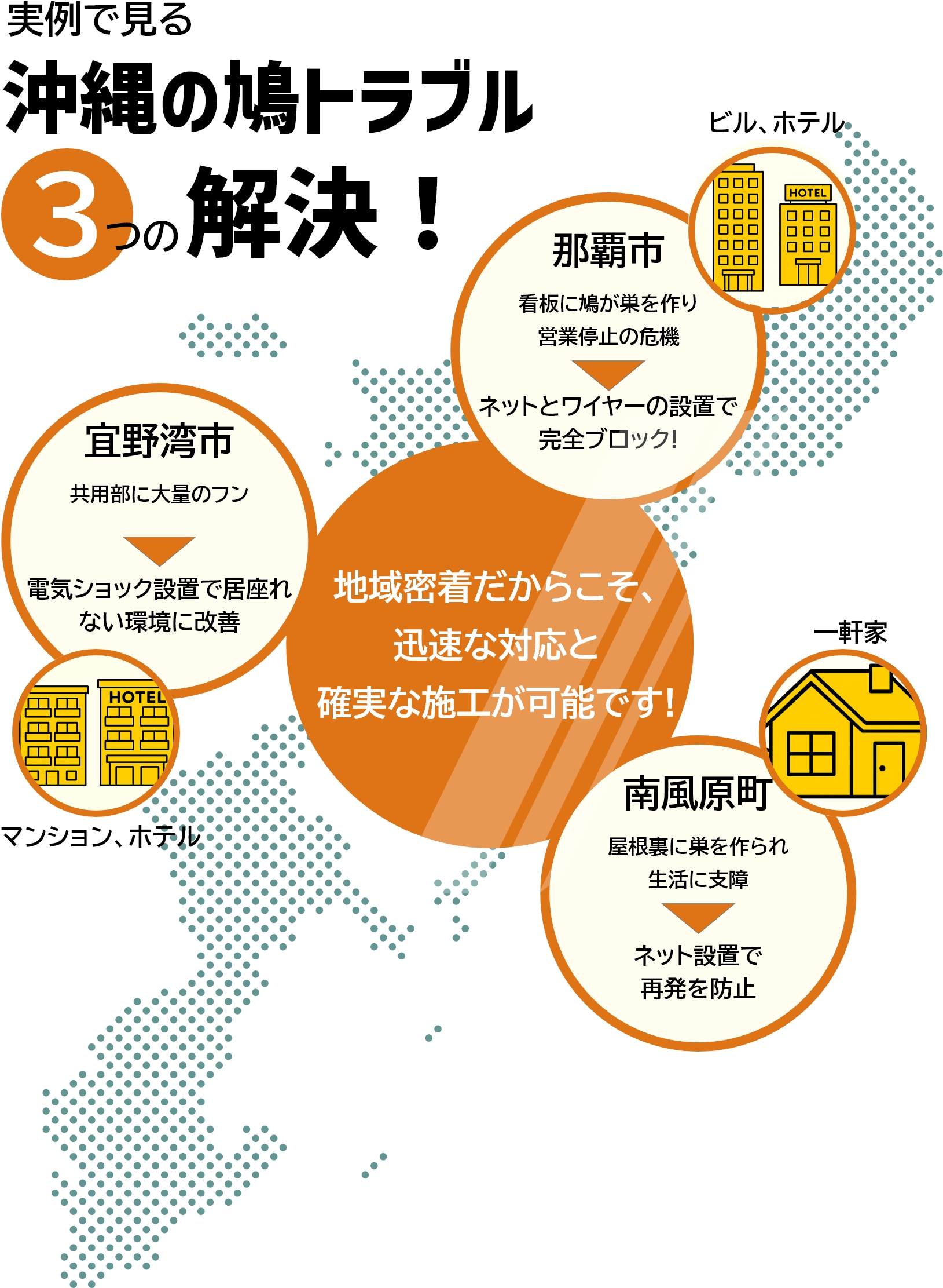 沖縄の鳩トラブル3つの解決事例（那覇市・読谷村・南城市）